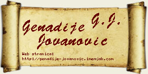 Genadije Jovanović vizit kartica